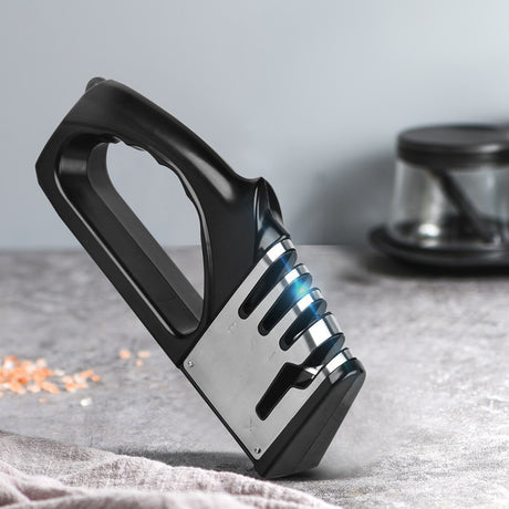 4 - stage kitchen knife sharpener, multifunctional, portable, non - slip base, kitchen gadget - V.I.P Digital Presence