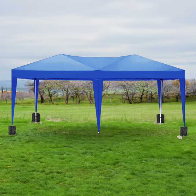 10'x20 'folding canopy with 6 detachable side walls outdoor activity shelters UPF 50+terrace portable tent (blue) - V.I.P Digital Presence