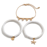 Holiday starfish soft ceramic ankle chain set, beach multi-layer alloy copper chain ankle ring - V.I.P Digital Presence