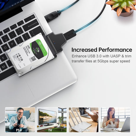 USB 3.0 to SATA Easy Drive Cable 7+15 Laptop Hard Drive Adapter - V.I.P Digital Presence