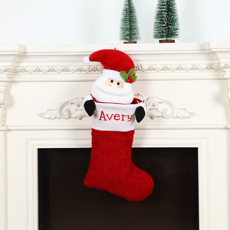 Christmas Decorations Single Head Hug Christmas Socks Gift Bag Candy Bag Christmas Eve Bedhead Pendant - V.I.P Digital Presence