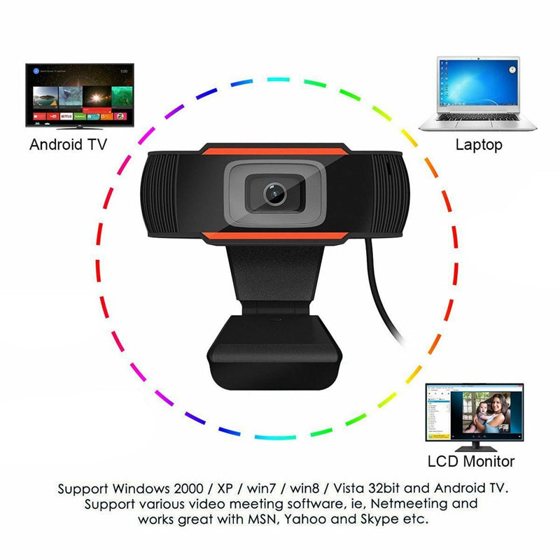 Cámara web USB HD para PC, grabación de video de 480P, cámara web HD con micrófono para computadora, PC, portátil, Skype 