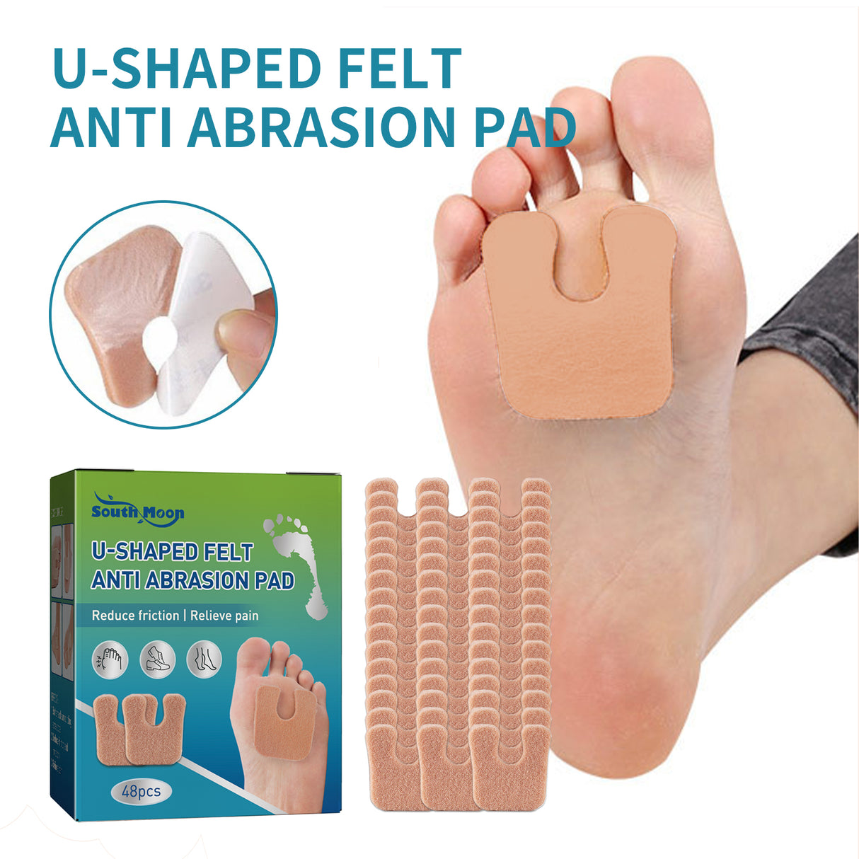 U-shaped Felt Anti Abrasion Pad, Reduces Friction, Relieves Foot Pain And Protects Toes From Skin Damage - V.I.P Digital Presence