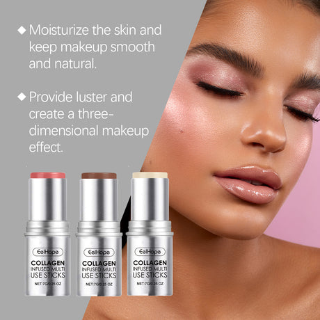 Collagen Makeup Stick Moisturizes Natural Multicolor Blush Stick - V.I.P Digital Presence