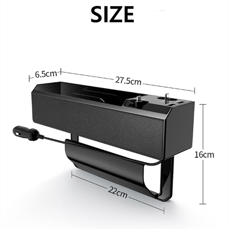 Fast Charging Car Seat Crevice Storage Box Seat Gap Slit Pocket Catcher Organizer Universal Car Seat Organizer Card Phone Holder - V.I.P Digital Presence