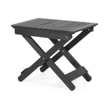 Outdoor Folding Wooden Side Table, Dark Gray, 15"D x 22.75"W x 18.25"H - V.I.P Digital Presence