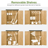 Outdoor 5.3ft Hx4.6ft L Wood Storage Shed Tool Organizer,Garden Shed, Storage Cabinet with Waterproof Asphalt Roof Natural - V.I.P Digital Presence