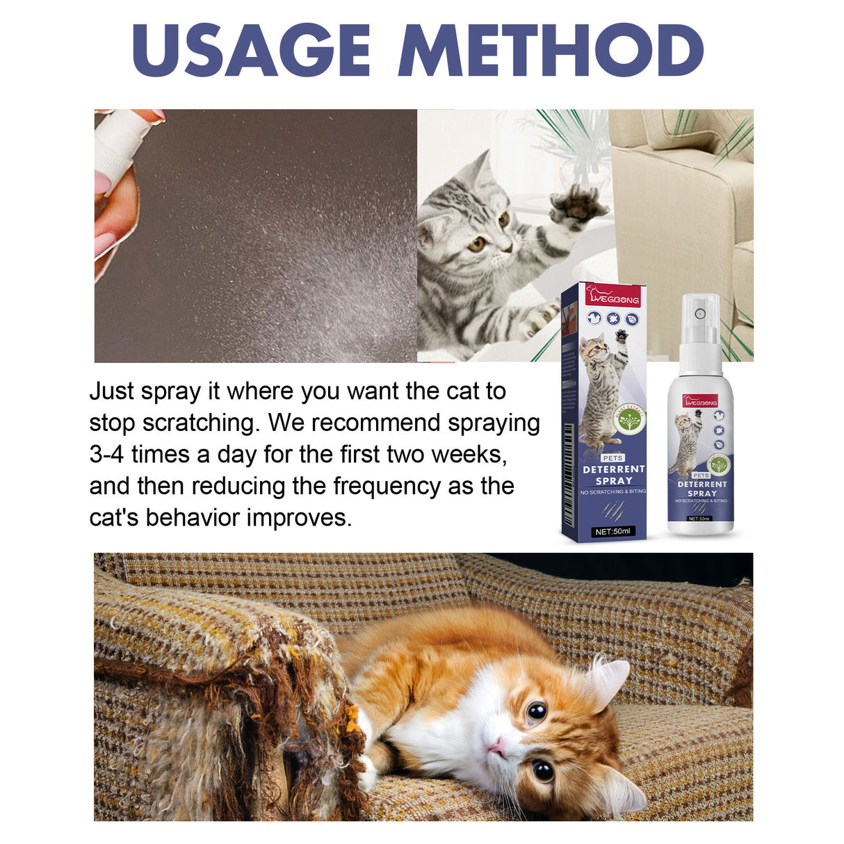Pet Anti-Scratch Spray Exclusion Zone Set Up Spray Cat And Dog Scratching Door Sofa Anti-Scratch Solution - V.I.P Digital Presence