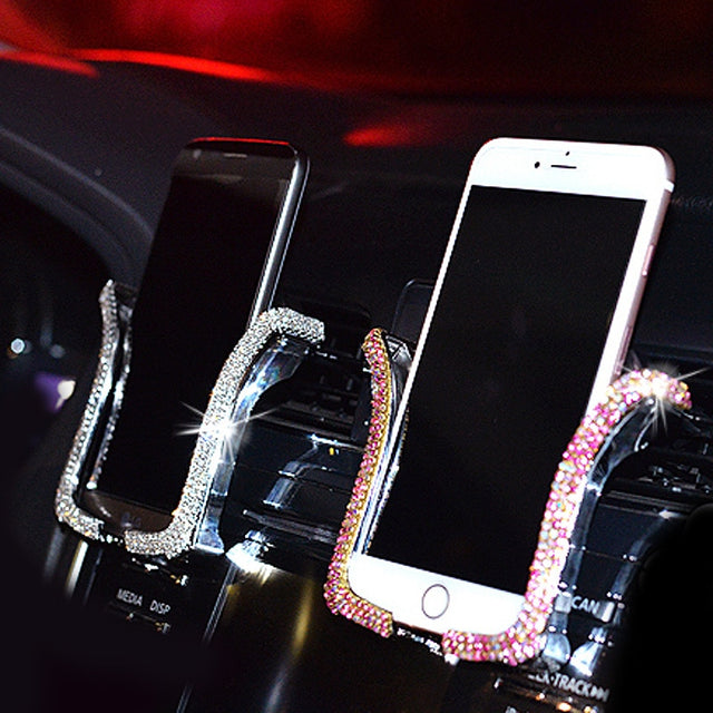 Universal Car Phone Holder with Bing Crystal Rhinestone Car Air Vent Mount Clip Cell Phone Holder for iPhone Samsung Car Holder - V.I.P Digital Presence