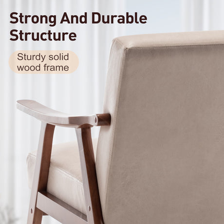 Solid wood frame living room chair, accent chair with thick backrest, casual chair Indoo - V.I.P Digital Presence