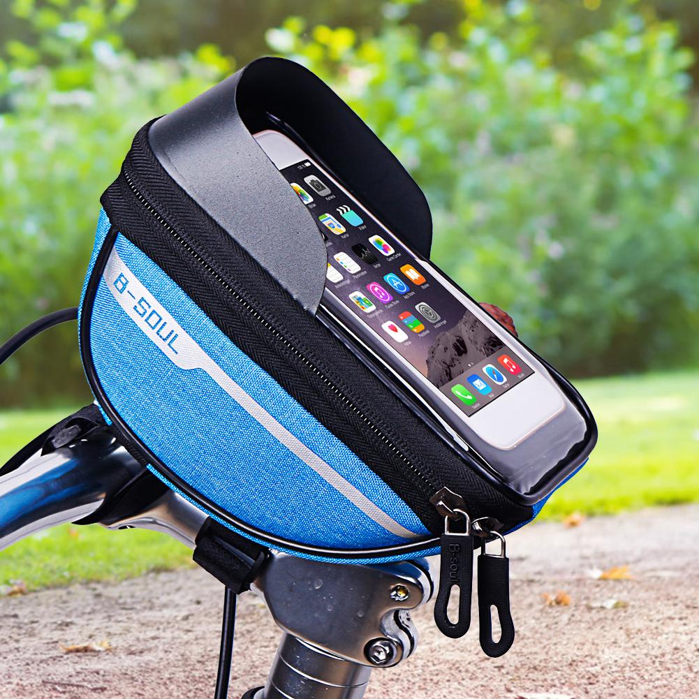 Cycling Bicycle Bike Head Tube Handlebar Cell Mobile Phone Bag Case Holder Case Pannier Waterproof Touchscreen Polyester Bike ba - V.I.P Digital Presence