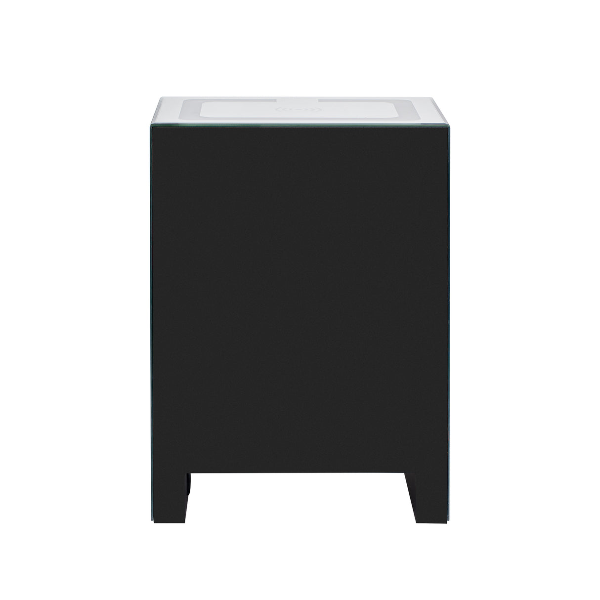 U-Can 15.7 "W silver rectangular mirror coffee table with wireless and USB charging function, LED lights, crystal style handle - V.I.P Digital Presence