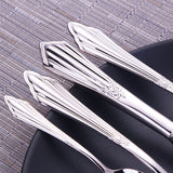 304 stainless steel knife, fork, spoon, hotel Western tableware, steak knife, fork, dessert spoon, fork, 4 piece  set - V.I.P Digital Presence