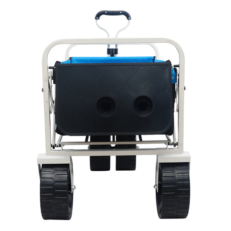 Folding Wagon Garden Shopping Beach Cart (white) - V.I.P Digital Presence