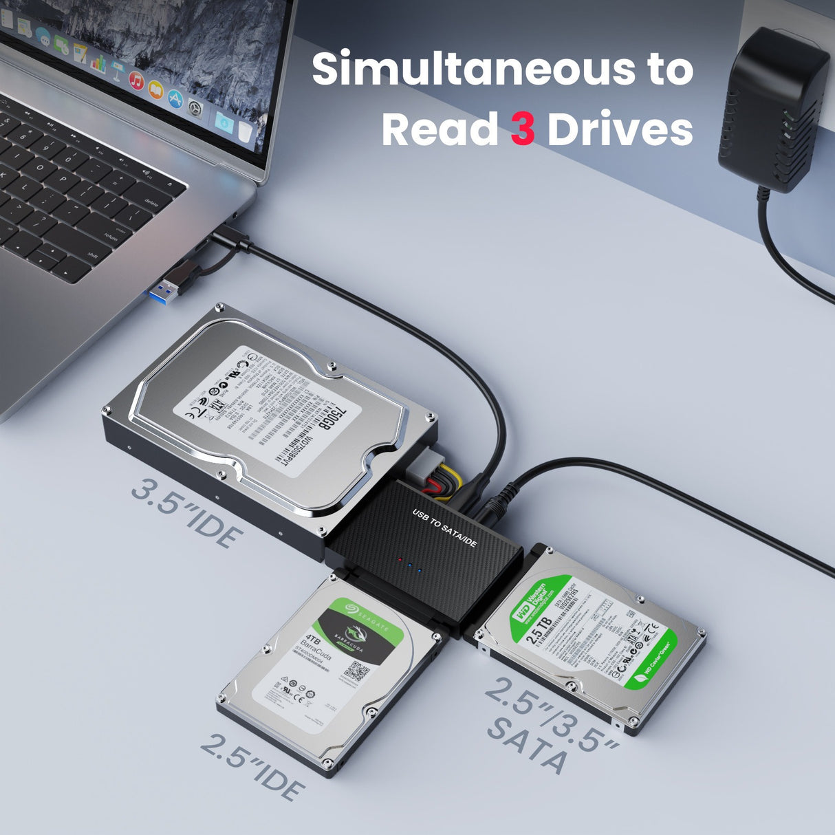 TYPE-C hard drive adapter USB3.1 to SATA IDE easy drive cable 2.5-inch 3.5-inch adapter cable - V.I.P Digital Presence