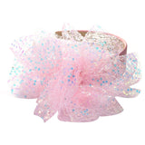 Solid color sequin flower wide edge girl style mesh headband - V.I.P Digital Presence