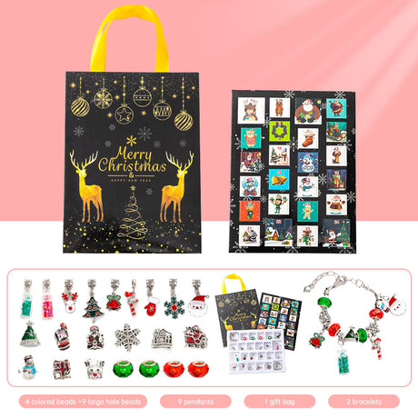 DIY creative children's bracelet jewelry 24-grid calendar Christmas holiday surprise blind box silver set - V.I.P Digital Presence