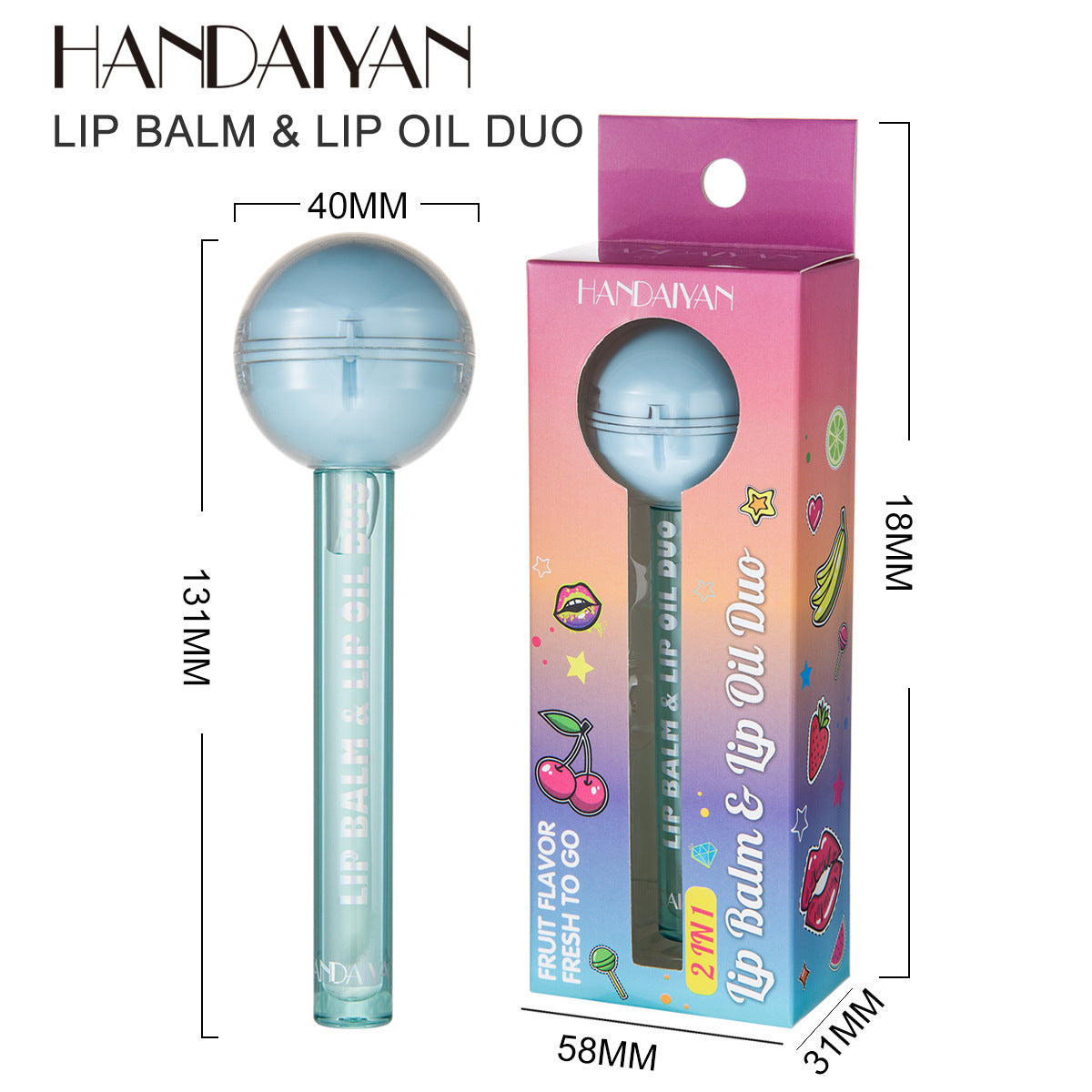 HANDAIYAN  Dual-Use Lollipop Color-Changing Lip Balm Lipstick Moisturizing Lip Oil Lip Gloss - V.I.P Digital Presence
