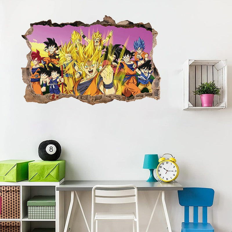 Cartoon anime children's room 3D broken wall wall decoration wall sticker self-adhesive seven dragon ball game wall decoration p - V.I.P Digital Presence