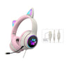 AKZ-022 RGB Luminous Cat Ear Headset Wired Headset Gaming Computer Learning Headset