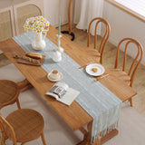 Hand - woven cotton and linen table flag with hollow tassels, suitable for household and rural dining tables - V.I.P Digital Presence