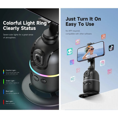 P03  AI Smart Gimbal 360° Auto Face Tracking Gimbal All-in-one Rotation For Smartphone video Vlog Stabilizer Phone Holder - V.I.P Digital Presence