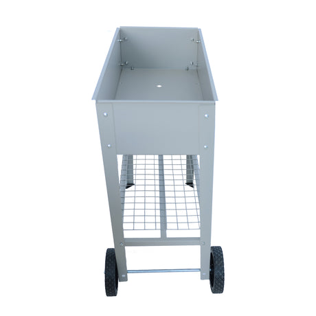 Aveyas mobile metal elevated garden bed cart, with legs, elevated flowerpot box with wheels (gray) - V.I.P Digital Presence