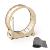 Indoor cat treadmill with carpet, tear device and latch natural wood, 39.4 inches long x 13.2 inches wide x 41.3 inches high - V.I.P Digital Presence