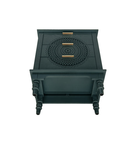 Hollow-Carved 3 Drawer Dresser Storage Chest with Metal Handles For Living Room Bedroom - V.I.P Digital Presence