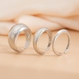 Fashion irregular alloy ring 3-piece set with smooth geometric opening ring set - V.I.P Digital Presence