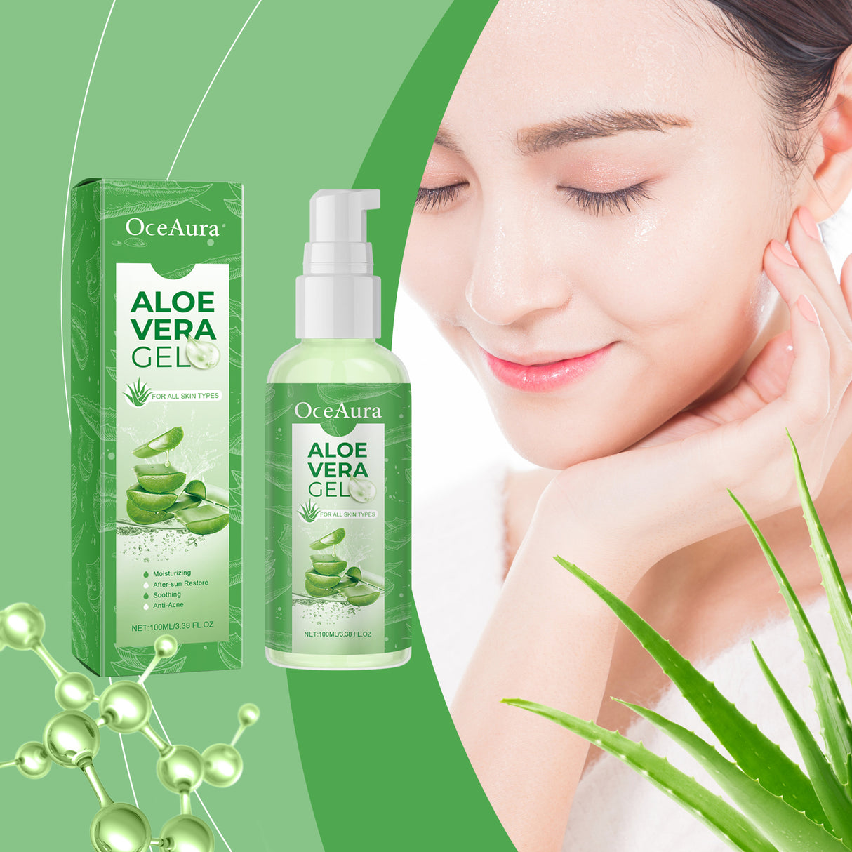 Aloe Vera Nourishing And Moisturizing Gel Gently Hydrates And Refreshes Skin Moisturizing And Cooling Care Gel