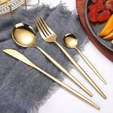 Portuguese Stainless Steel Knife Fork Spoon Golden Steak Knife Fork Set Four-Piece Tableware Set - V.I.P Digital Presence