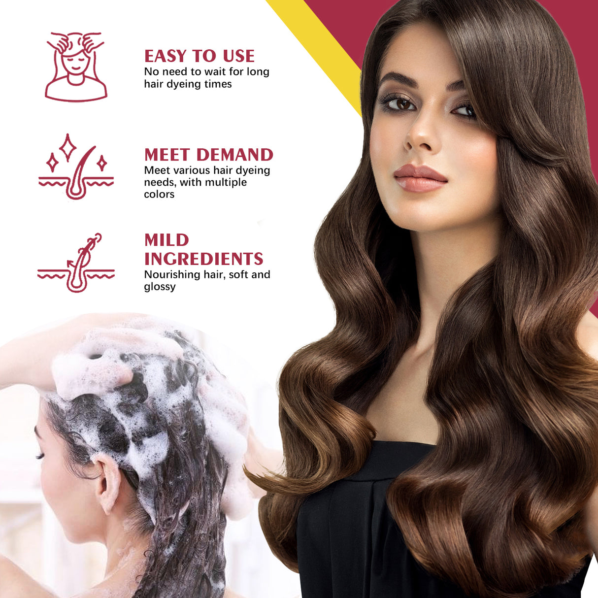 Black Hair Shampoo Series, Gentle, Non-Irritating And Moisturizing Scalp Easily Changing Color Hair Shampoo - V.I.P Digital Presence