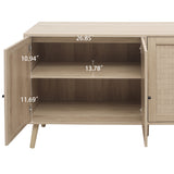 4 Door Accent Cabinet Sideboard Buffet Storage Cabinet with Adjustable Shelf for Entryway Living Room Bedroom - V.I.P Digital Presence
