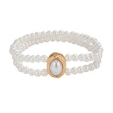 White anklets double-layer ankle bracelet with high-end and personalized bead, turquoise imitation pearl ankle chain - V.I.P Digital Presence