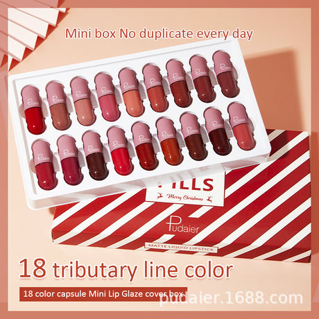 Pudaier 18 Color Mini Capsule Lip Glaze Velvet Fog Color Non-Stick Cup Smooth Matte - V.I.P Digital Presence