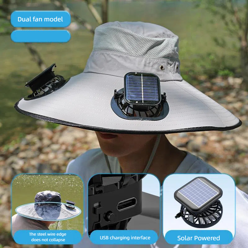 Camper Solar Fan Hat Fishing Hat Men's Outdoor Mountaineering UV Protection Sunshade Fishing Hat with Fan - V.I.P Digital Presence
