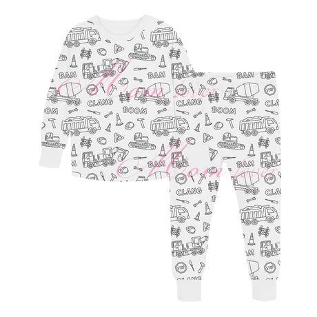 Children's graffiti pajamas DIY hand-painted colorable set for home decor coloring pajama sets - V.I.P Digital Presence
