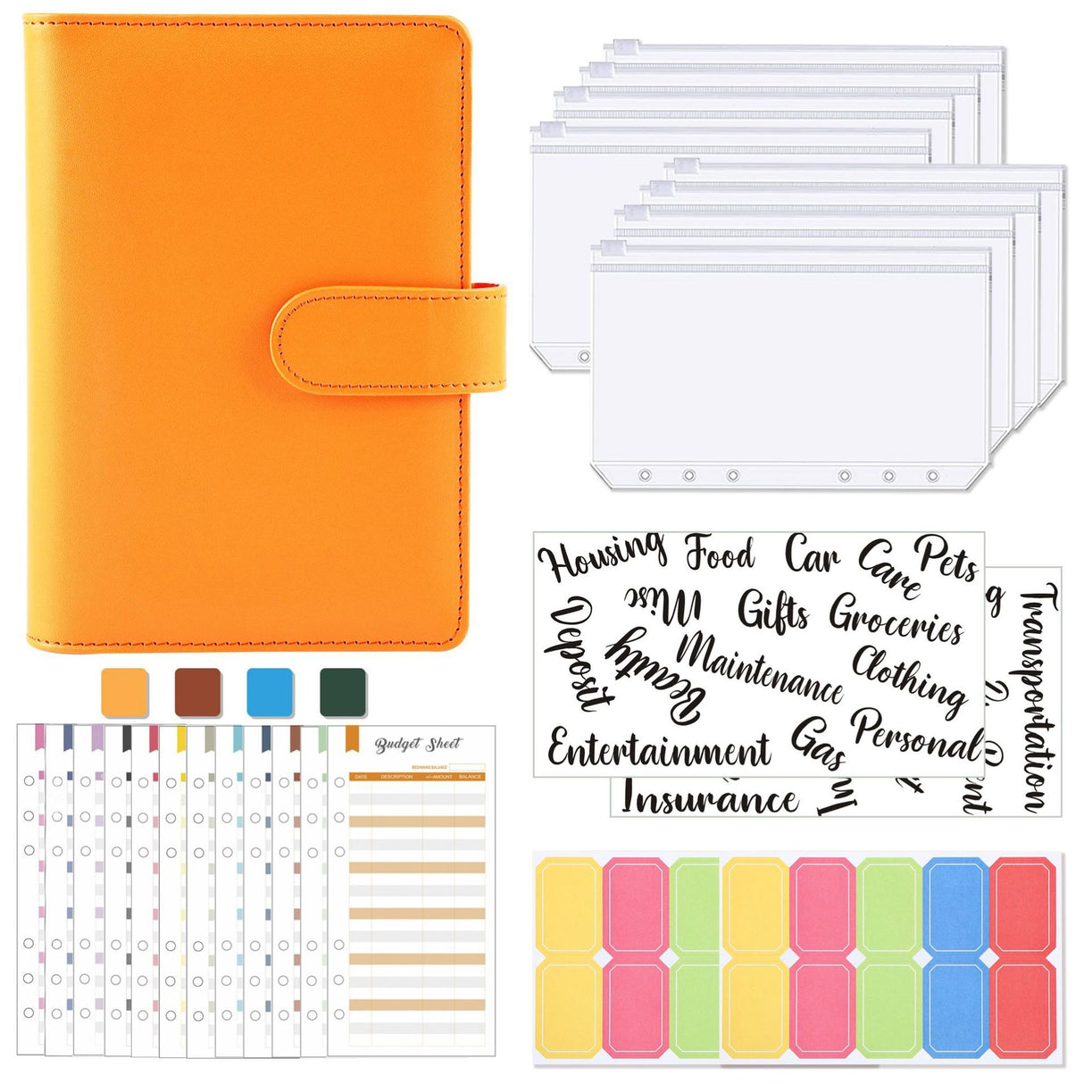 A6 Loose-Leaf Binder Budget Book Macaron Notebook Leather PU Loose-Leaf Book Cash Budget Handbook - V.I.P Digital Presence