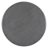 TREXM Five Piece Retro Round Dining Table Set with Curved Brackets and 4 Restaurant Cushioned Chairs (Dark Gray)