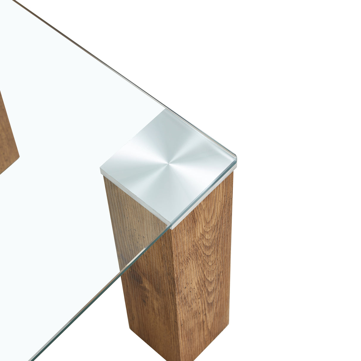 Glass-Top Coffee Table tea table with MDF Legs - Stylish Blend of Elegance and Durability 44.9"*21.7"*16.9"