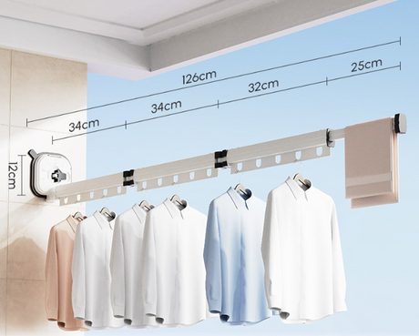 Multifunctional Retractable Fold Away Clothes Drying Hanger Space-Saving Bathrooms Usage - V.I.P Digital Presence