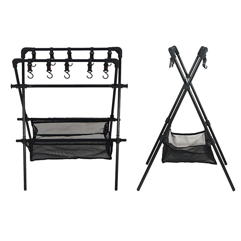 Estante plegable para acampar al aire libre, tendedero para coche de camping, red de secado, tendedero, estante de almacenamiento