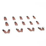 Black French Long Wearing Nail Rhinestone Love Chain Removable Fake Nail Nail Piece Nail Sticker Manicure Nail - V.I.P Digital Presence