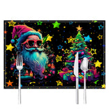 Christmas table mat with white linen starry sky and Santa Claus print - V.I.P Digital Presence