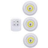 Lámpara LED COB superbrillante de 3 W para debajo del gabinete, con control remoto inalámbrico y regulable, ideal para el hogar, el dormitorio, el armario y la cocina.
