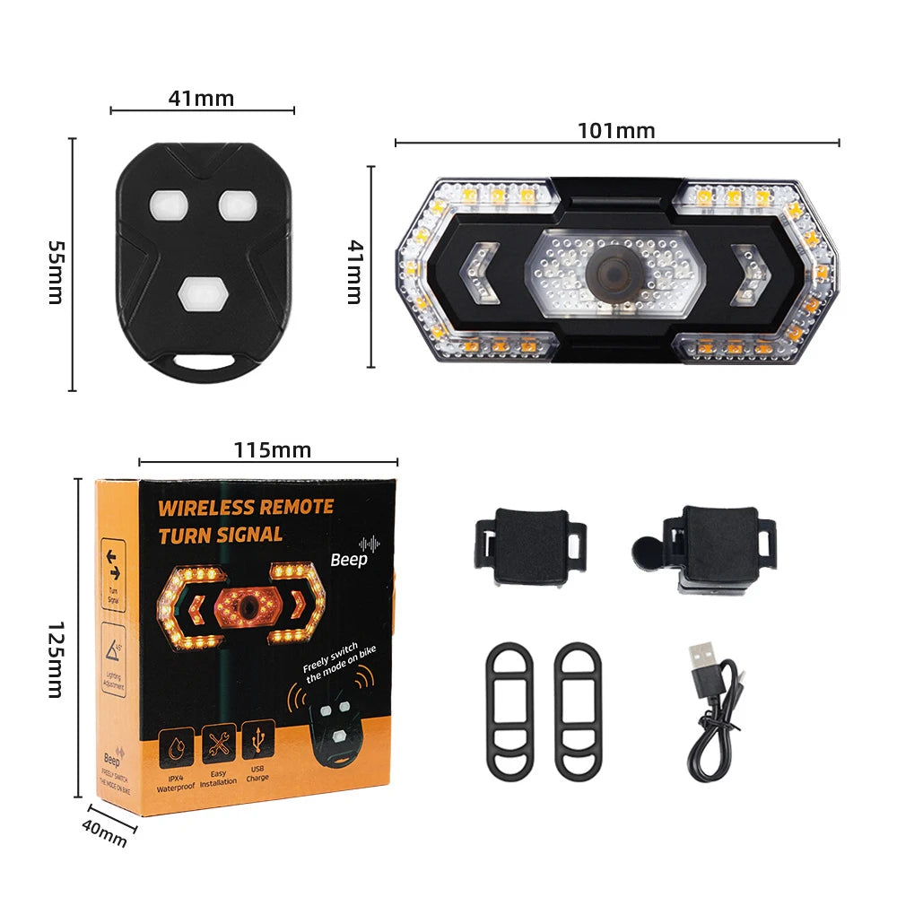 Bike Rear Lamp Smart Wireless Remote Turn Signal Lights Bicycle LED Taillight Easily Installation Bicycle Cycling Accessories - V.I.P Digital Presence