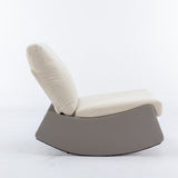 Modern rocking chair recliner, comfortable cushioned recliner with footstool, gray - V.I.P Digital Presence