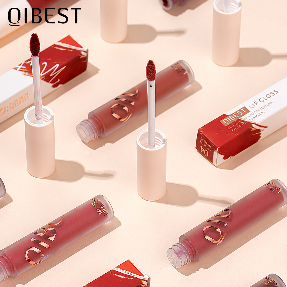 QIBEST The New Silky Soft Mist Matte Lip Gloss Non-Stick Cup Does Not Fade Lip Glaze Makeup Liquid Lipstick - V.I.P Digital Presence