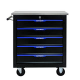 5 DRAWERS MULTIFUNCTIONAL TOOL CART WITH WHEELS-BLACK+BLUE - V.I.P Digital Presence
